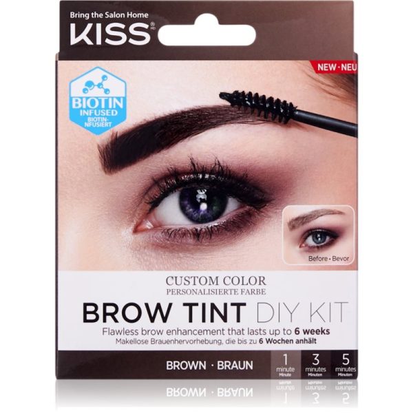 KISS Brow Tint DIY Kit culoare pentru sprancene culoare Brown 20 ml-ro