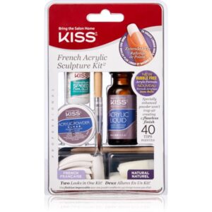 KISS French Acrylic Sculpture Kit set pentru manichiura frantuzeasca 40 buc-Țena