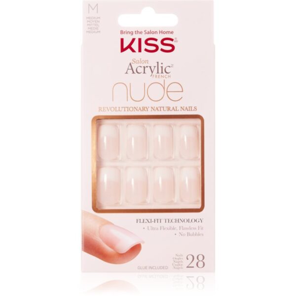 KISS Nude Nails Cashmere unghii artificiale mediu 28 buc-Țena