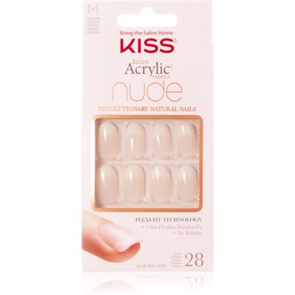 KISS Nude Nails Graceful unghii artificiale mediu 28 buc-Țena