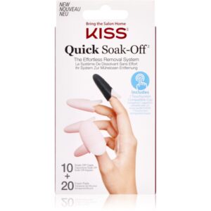 KISS Quick Soak-Off Remover Caps set pentru unghii 30 buc-Țena