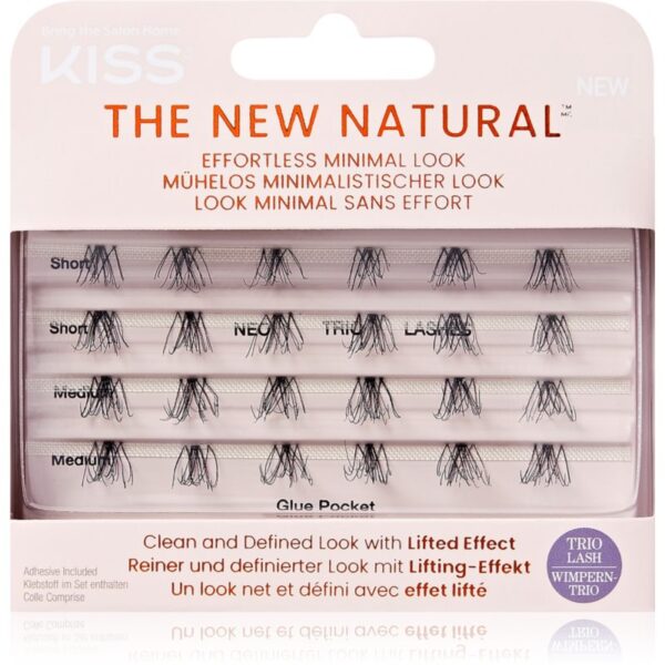 KISS The New Natural Effortless Minimal Look pachet cu gene fără noduri autoadezive Trio 01 24 buc-ro
