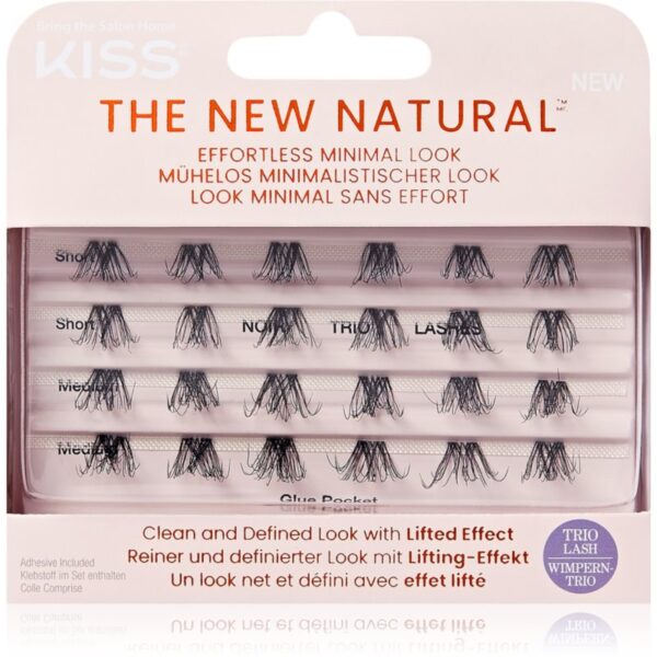 KISS The New Natural Effortless Minimal Look pachet cu gene fără noduri autoadezive Trio 02 24 buc-ro