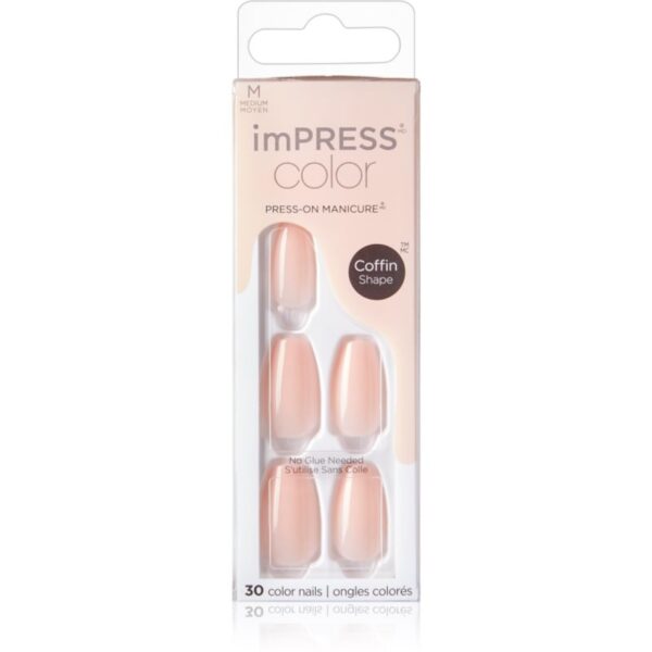 KISS imPRESS Color Medium unghii artificiale Bubble Kiss 30 buc-ro