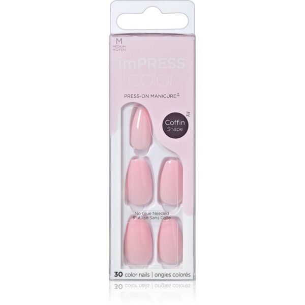 KISS imPRESS Color Medium unghii artificiale Pink Dream 30 buc-ro