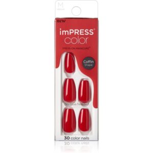 KISS imPRESS Color Medium unghii artificiale Reddy or Not 30 buc-ro