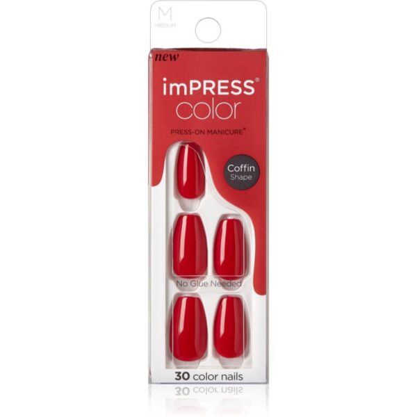 KISS imPRESS Color Medium unghii artificiale Reddy or Not 30 buc-ro