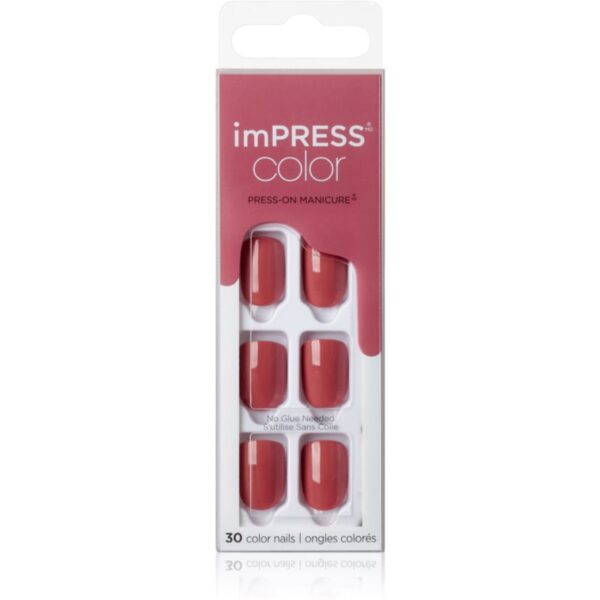 KISS imPRESS Color Short unghii artificiale Platonic Pink 30 buc-ro