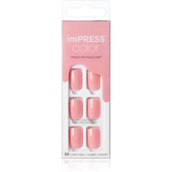 KISS imPRESS Color Short unghii artificiale Pretty Pink 30 buc-ro