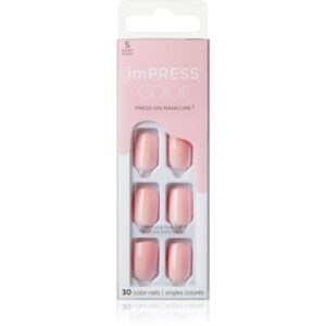 KISS imPRESS Color Short unghii artificiale autoadeziv Pick Me Pink 30 buc-ro