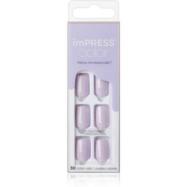 KISS imPRESS Color Short unghii artificiale autoadeziv Picture Purplect 30 buc-ro