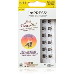 KISS imPRESS Just Press & GO ! pachet cu gene fără noduri autoadezive Authentic Natural c 12 buc-ro