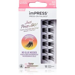 KISS imPRESS Just Press & GO ! pachet cu gene fără noduri autoadezive Bold Volume C 12 buc-ro