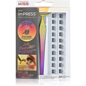 KISS imPRESS Press-on Falsies mănunchiuri de gene individuale autoadezive 01 Natural 20 buc-ro