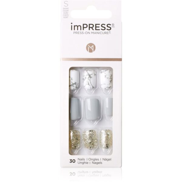 KISS imPRESS Short unghii artificiale autoadeziv Knock Out 30 buc-ro