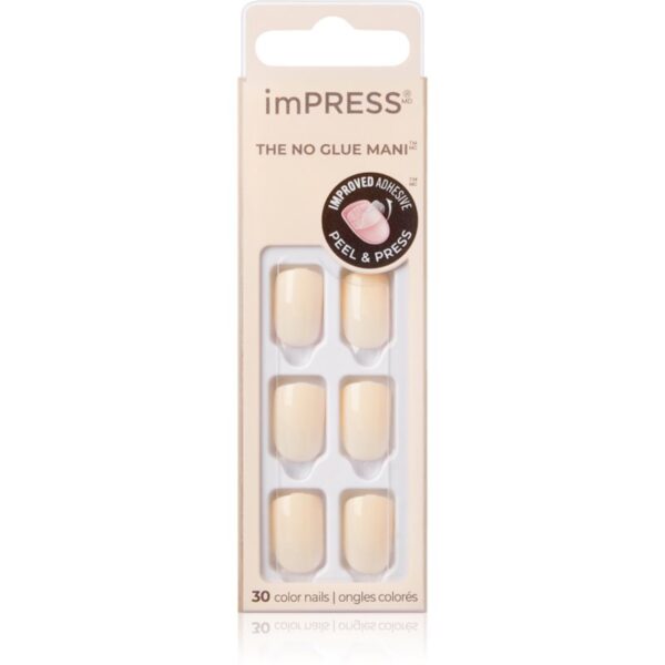 KISS imPRESS The No Glue Mani Short unghii artificiale Point Pink 30 buc-ro
