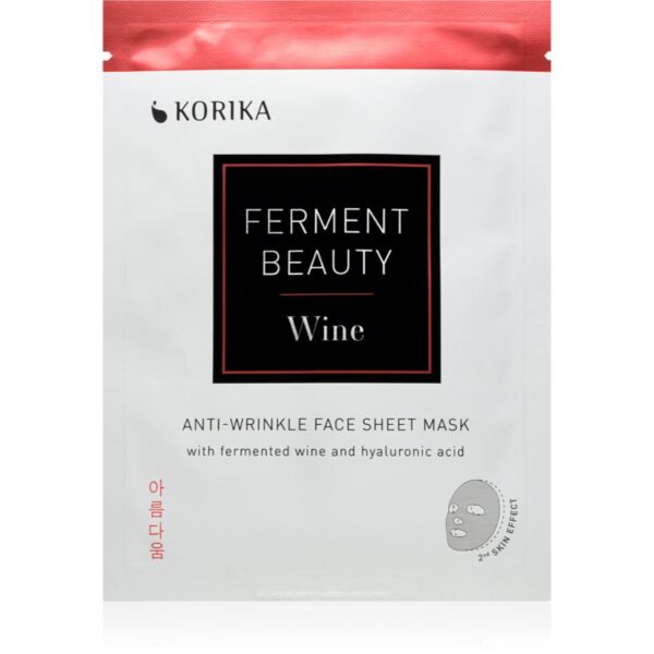 KORIKA FermentBeauty Anti-wrinkle Face Sheet Mask with Fermented Wine and Hyaluronic Acid mască facială de pânză cu efect anti-rid