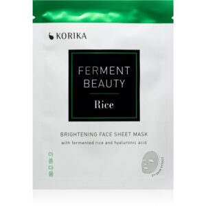 KORIKA FermentBeauty Brightening Face Sheet Mask with Fermented Rice and Hyaluronic Acid mască facială de pânză cu efect iluminator