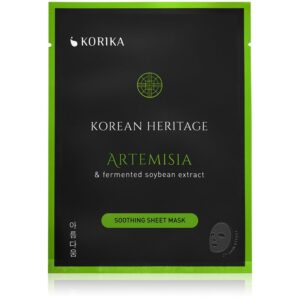 KORIKA Korean Heritage Artemisia & Fermented Soybean Extract Soothing Sheet Mask mască textilă calmantă 25 g-Țena