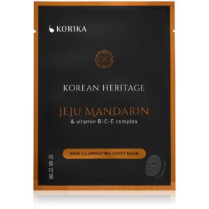 KORIKA Korean Heritage Jeju Mandaring & Vitamin B-C-E Complex Skin Illuminating Sheet Mask mască textilă iluminatoare 25 g-Țena