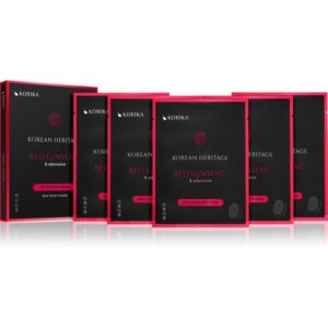 KORIKA Korean Heritage Red Ginseng & Adenosine Anti-aging Sheet Mask set de măști de față la un preț mai avantajos anti-imbatranire si de fermitate a-ro