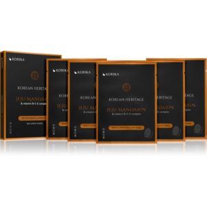 KORIKA Korean Heritage Set of 5 Skin Illuminating Face Sheet Masks set de măști de față la un preț mai avantajos pentru o piele mai luminoasa-ro