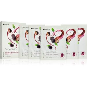 KORIKA SuperFruits Acai Berry - Set of 5 Anti-pollution Face Sheet Masks set de măști de față la un preț mai avantajos Acai berry-ro