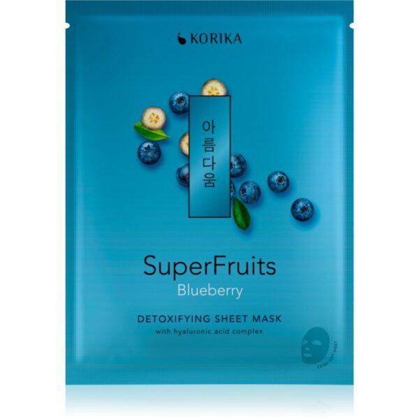 KORIKA SuperFruits Blueberry - Detoxifying Sheet Mask mască compresă hidratantă Blueberry 25 g-ro