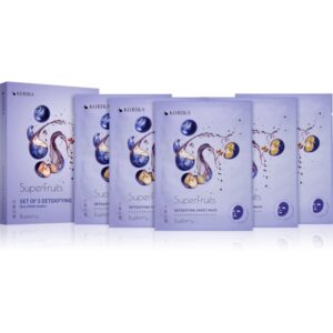 KORIKA SuperFruits Blueberry - Set of 5 Detoxifying Face Sheet Masks set de măști de față la un preț mai avantajos cu efect detoxifiant Blueberry-Țena