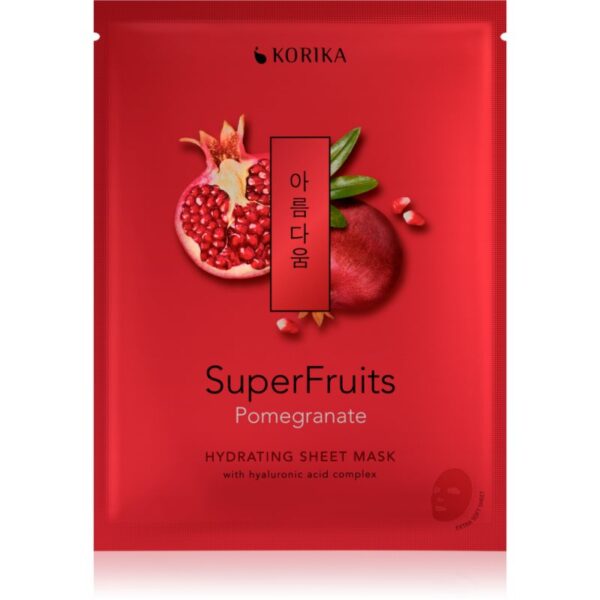 KORIKA SuperFruits Pomegranate - Hydrating Sheet Mask mască textilă hidratantă Pomegranate 25 g-ro