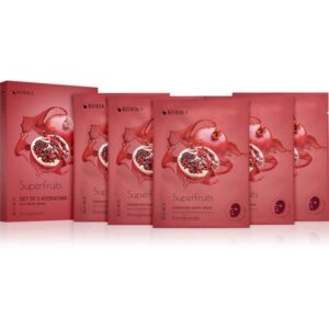 KORIKA SuperFruits Pomegranate - Set of 5 Hydrating Face Sheet Masks set de măști de față la un preț mai avantajos cu efect de hidratare Pomegranate-ro