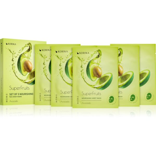 KORIKA SuperFruits set de măști de față la un preț mai avantajos cu efect de nutritiv Avocado-ro