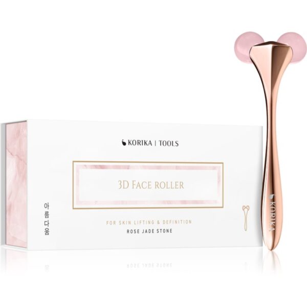 KORIKA Tools 3D Face Roller Rose Jade Stone rolă pentru masaj faciale Rose Jade Stone-Țena