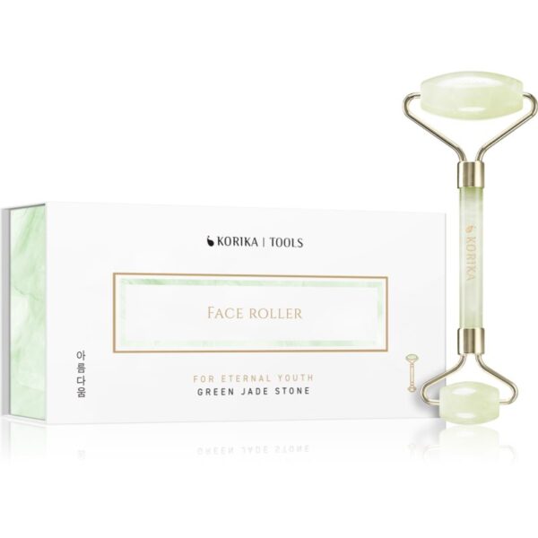 KORIKA Tools Face Roller Green Jade Stone rolă pentru masaj faciale Jade Roller Green-ro