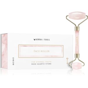 KORIKA Tools Face Roller Rose Quartz Stone rolă pentru masaj pentru față și gât Quartz Roller Pink 1 buc-ro