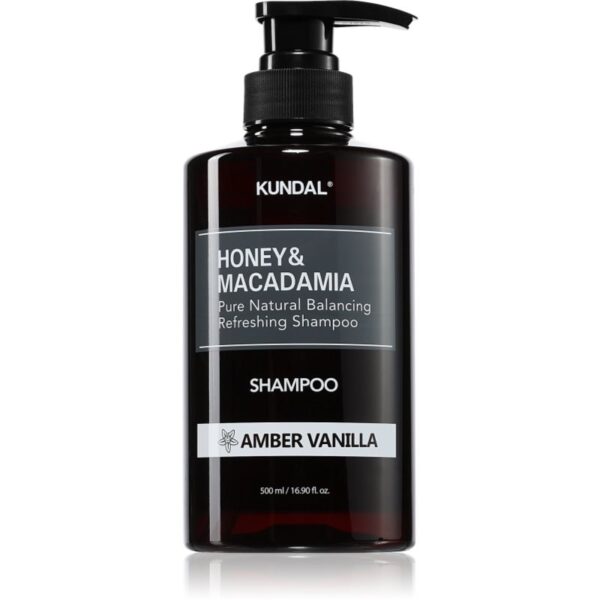 KUNDAL Honey & Macadamia Amber Vanilla sampon natural pentru păr uscat și deteriorat 500 ml-Țena