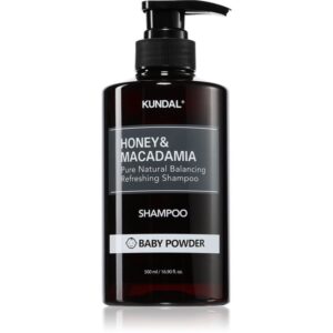 KUNDAL Honey & Macadamia Baby Powder sampon natural pentru păr uscat și deteriorat 500 ml-ro