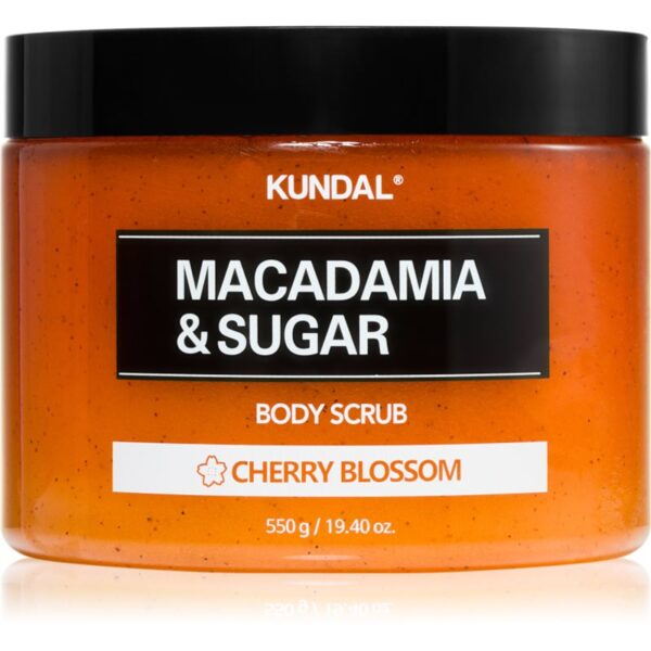 KUNDAL Macadamia & Sugar Cherry Blossom exfoliant din zahar unt de shea 550 g-ro