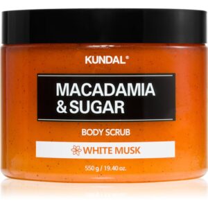 KUNDAL Macadamia & Sugar White Musk exfoliant din zahar unt de shea 550 g-ro