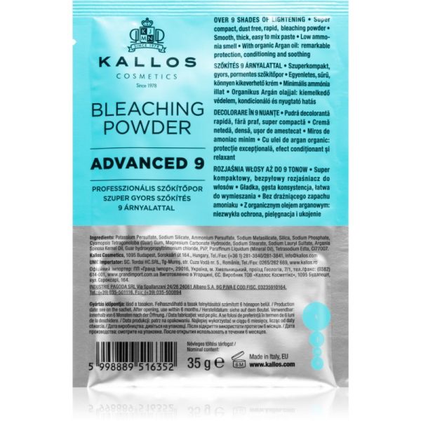 Kallos Bleaching Powder Advanced 9 pudră pentru decolorare și crearea șuvițelor 35 g-Țena