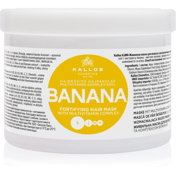 Kallos KJMN Professional Banana mască fortifiantă cu complex de multivitamine 500 ml-Țena
