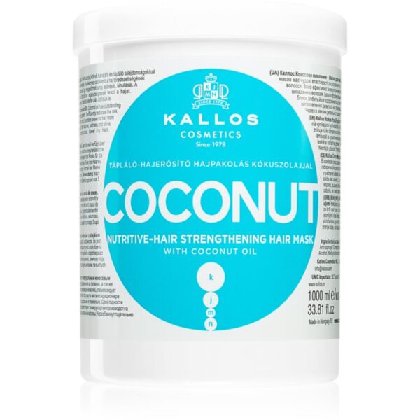 Kallos KJMN Professional Coconut masca hranitoare pentru par deteriorat 1000 ml-Țena