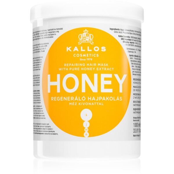 Kallos KJMN Professional Honey masca pentru hidratare intensa pentru păr uscat și deteriorat 1000 ml-Țena