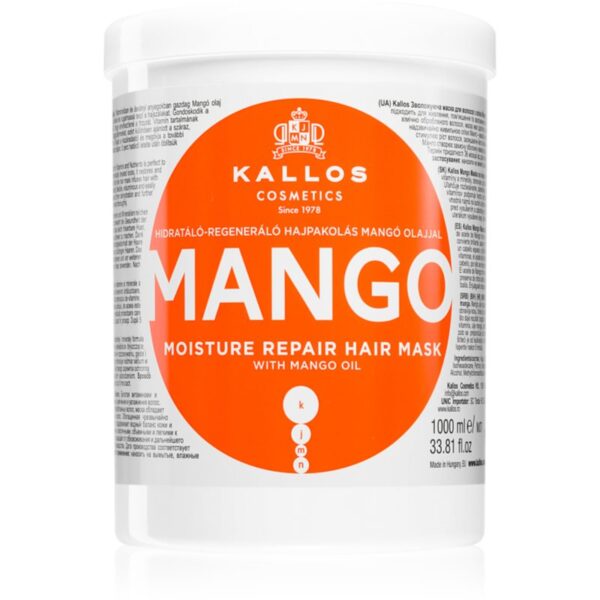 Kallos KJMN Professional Mango mască fortifiantă cu ulei de mango 1000 ml-ro