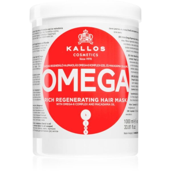 Kallos KJMN Professional Omega masca de par hranitoare cu ulei de macadamia si complex omega 6 1000 ml-ro