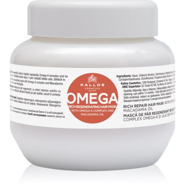 Kallos KJMN Professional Omega masca de par hranitoare cu ulei de macadamia si complex omega 6 275 ml-ro