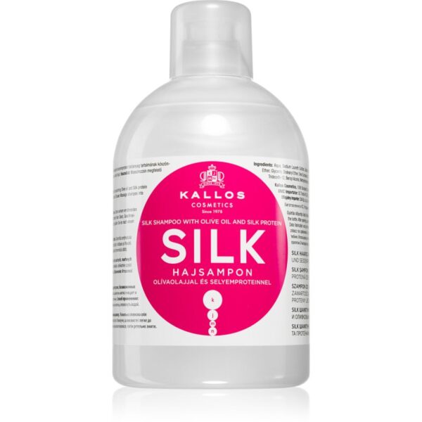 Kallos KJMN Professional Silk sampon matasos pentru par uscat si sensibil 1000 ml-Țena