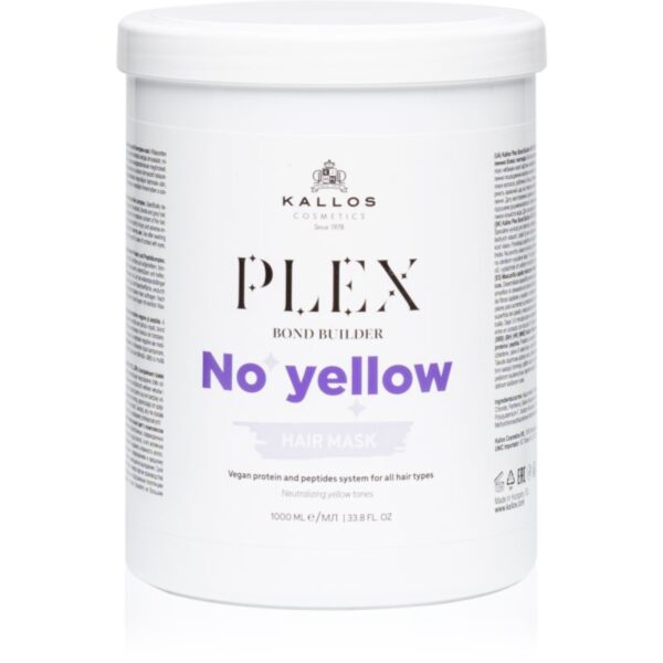 Kallos Plex No Yellow Masca de par neutralizeaza tonurile de galben 1000 ml-ro