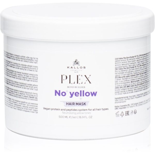 Kallos Plex No Yellow Masca de par neutralizeaza tonurile de galben 500 ml-ro