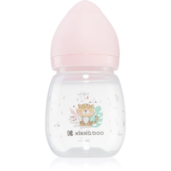 Kikkaboo Savanna Anti-colic Feeding Bottle biberon pentru sugari 3 m+ Pink 180 ml-Țena